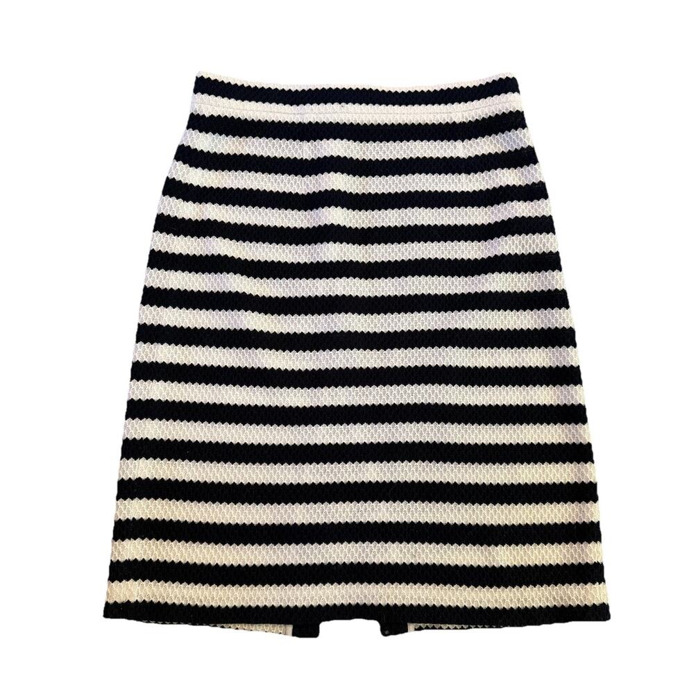 Diane Von Furstenberg DVF Concepts Navy White Striped Skirt Nautical Beachy Sz 6